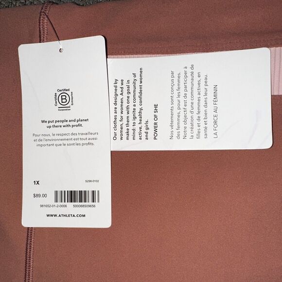 NWT Athleta 1X Palermo Pink Elation Rib Trim 7/8 Tight Leggings $89 - Picture 11 of 15